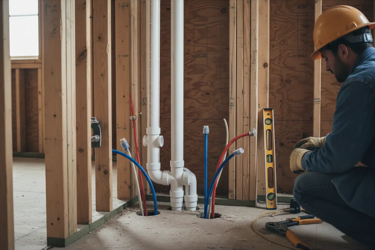 Drain and supply rough-in during Garbage Disposal Repair in West Lebanon